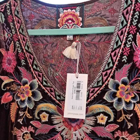 Johnny Was Iona Velvet Drape Top Size Large - Picture 3 of 11